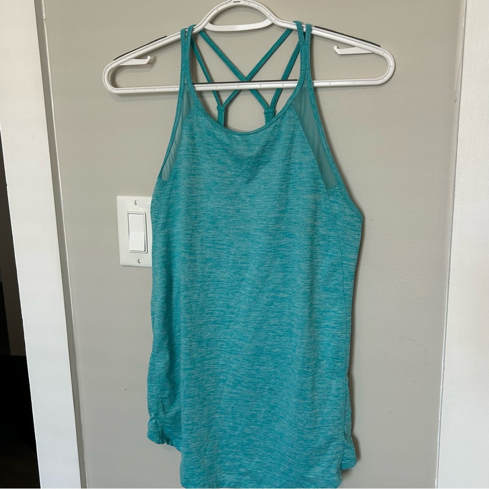 Athletic Works Teal Strappy Back Tank Top